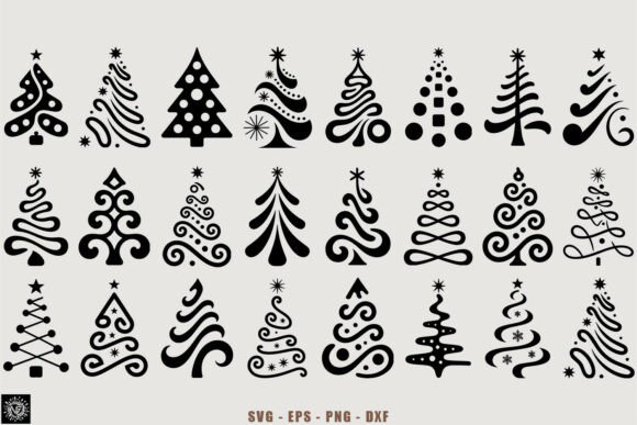 24Christmas Xmas Minimalist Tree SVG Set