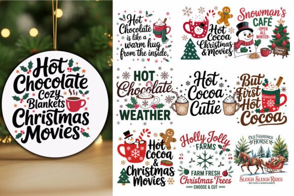 Christmas Hot Cocoa SVG Design Bundle