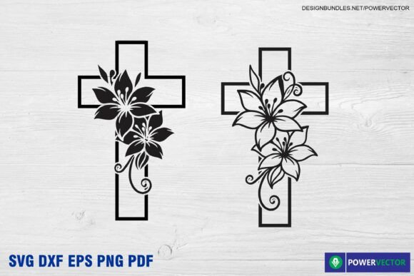 Floral Cross SVG: Religious Cut File