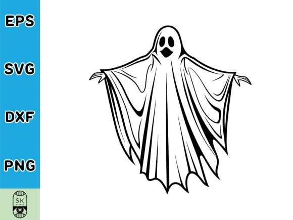 Halloween Scary Ghost Silhouette SVG