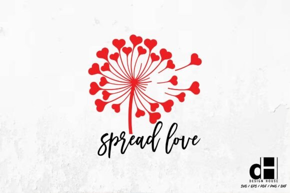 Valentine Dandelion SVG PNG